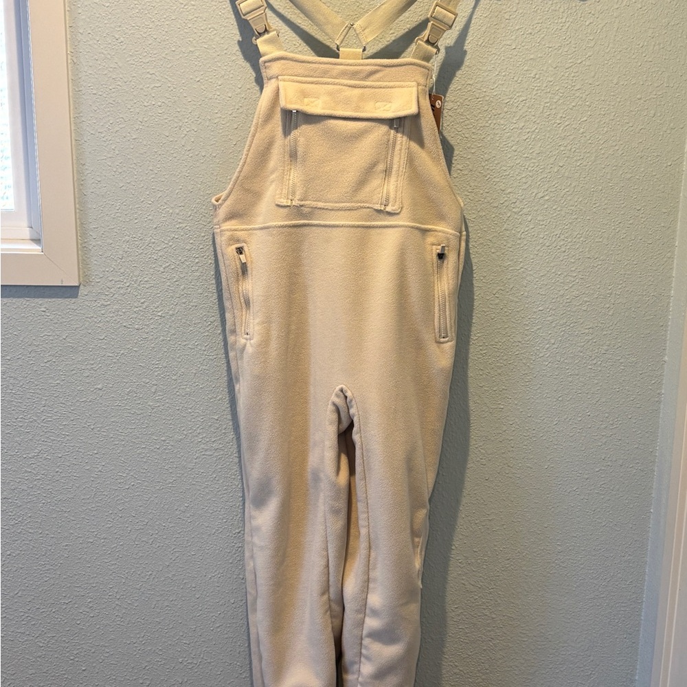 Women's Fleece Cream Overalls